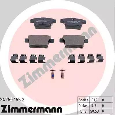 Колодки тормозные дисковые 24260.165.2 ZIMMERMANN
