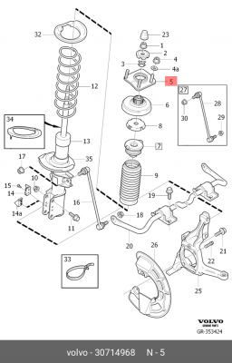Опора амортизатора подвески 30714968 VOLVO