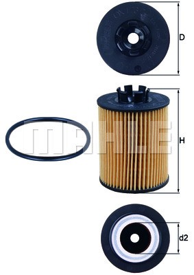 Фильтр масляный двигателя OX173/2D MAHLE
