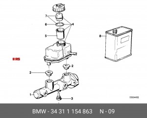 Цилиндр тормозной главный (ремкомплект) 34 31 1 154 863 BMW