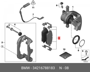 Колодки тормозные дисковые 34 21 6 788 183 BMW