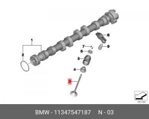 Клапан выпускной 11 34 7 547 187 BMW