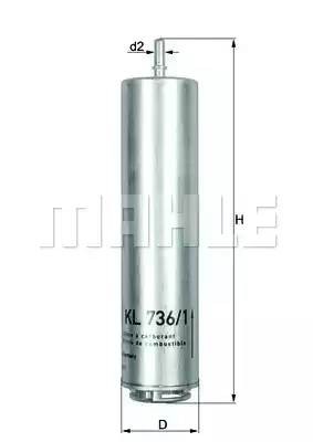 Фильтр топливный KL736/1D MAHLE