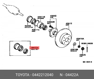 Уплотнитель ступицы колеса (комплект) 04422-12040 TOYOTA