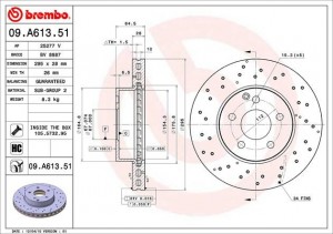 Диск тормозной 09.A613.51 BREMBO