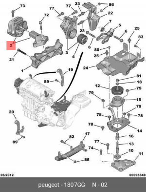 Кронштейн крепления подушки двигателя 1807 GG CITROEN