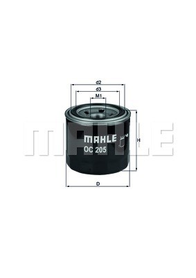 Фильтр масляный двигателя OC205 MAHLE