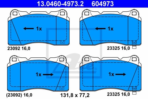 Колодки тормозные дисковые 13.0460-4973.2 ATE