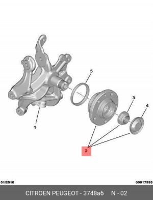 Подшипник ступицы колеса (комплект) 3748 A6 CITROEN