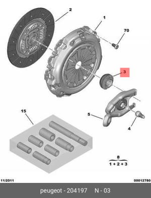 Подшипник выжимной сцепления 2041 97 CITROEN