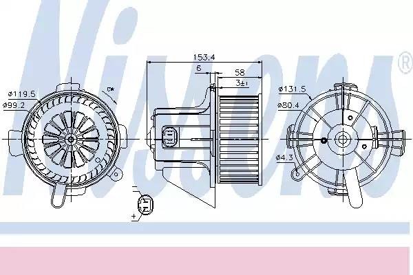 Электромотор отопителя салона 87090 NISSENS