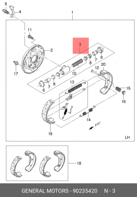 Цилиндр тормозной рабочий 90235420 DAEWOO