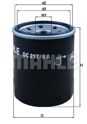Фильтр масляный двигателя OC 217/6A MAHLE