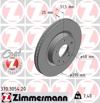 Диск тормозной 370.3054.20 ZIMMERMANN