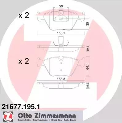 Колодки тормозные дисковые 21677.195.1 ZIMMERMANN