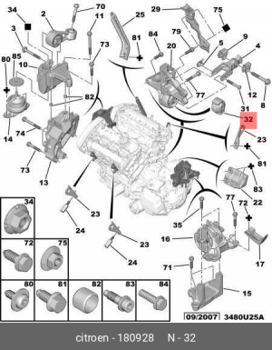 Сайлентблок подушки двигателя 1809 28 CITROEN