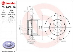 Диск тормозной 09.A606.10 BREMBO