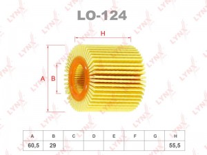 Фильтр масляный двигателя LO-124 LYNXAUTO