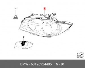 Фара головного света 63 12 6 924 485 BMW