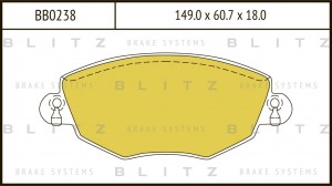 Колодки тормозные дисковые BB0238 BLITZ