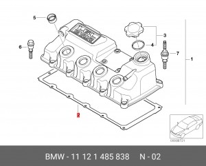 Прокладка крышки ГБЦ 11 12 1 485 838 BMW