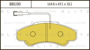Колодки тормозные дисковые BB0280 BLITZ