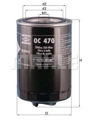Фильтр масляный двигателя OC470 MAHLE