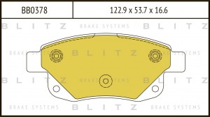 Колодки тормозные дисковые BB0378 BLITZ