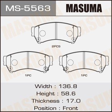 Колодки тормозные дисковые MS5563 MASUMA