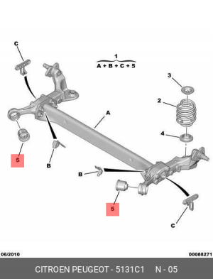 Сайлентблок задней балки 5131 C1 CITROEN