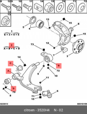 Рычаг подвески 3520 H4 CITROEN