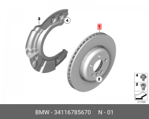 Диск тормозной 34 11 6 785 670 BMW
