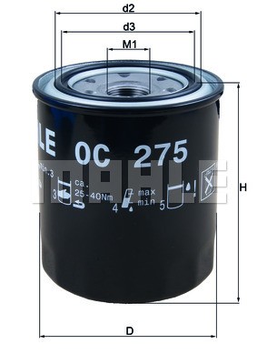 Фильтр масляный двигателя OC275 MAHLE