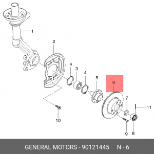 Диск тормозной 90121445 DAEWOO