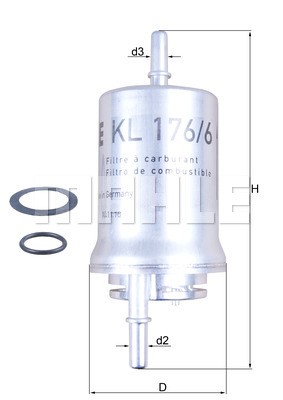 Фильтр топливный KL176/6D MAHLE