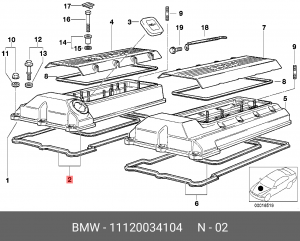 Прокладки ДВС (комплект) 11 12 0 034 104 BMW