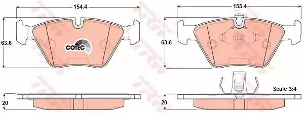 Колодки тормозные дисковые GDB1404 TRW