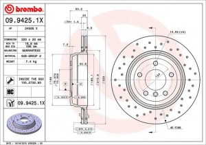 Диск тормозной 09.9425.1X BREMBO