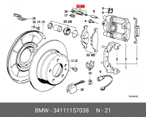 Пыльники направляющих суппорта (комплект) 34 11 1 157 038 BMW