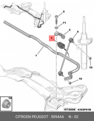 Втулка стабилизатора 5094 A6 CITROEN