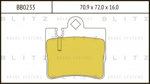 Колодки тормозные дисковые BB0233 BLITZ