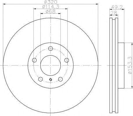 Диск тормозной 8DD 355 114-101 PAGID