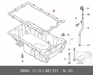 Прокладка масляного поддона ДВС 11 13 1 487 221 BMW