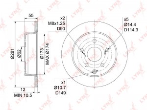 Диск тормозной BN-1137 LYNXAUTO