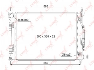Радиатор охлаждения ДВС RB1049 LYNXAUTO