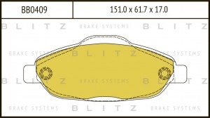 Колодки тормозные дисковые BB0409 BLITZ