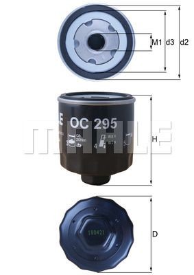 Фильтр масляный двигателя OC295 MAHLE