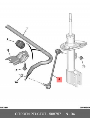 Стойка стабилизатора 5087 57 CITROEN
