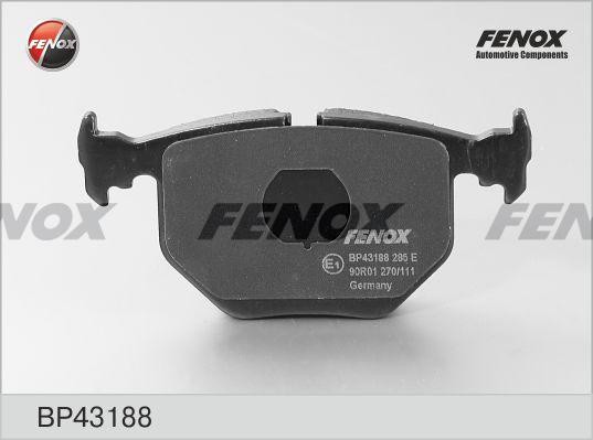 КОЛОДКИ ТОРМОЗНЫЕ ДИСКОВЫЕ ЗАДНИЕ BP43188 FENOX