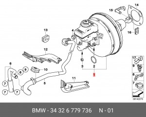 Усилитель тормозов вакуумный 34 32 6 779 736 BMW